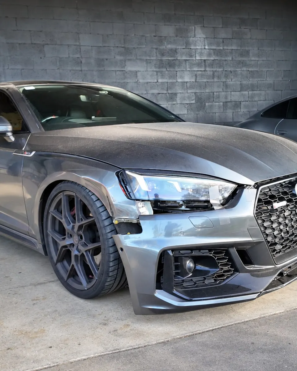 Audi during collision repair at Diverse Autobody
