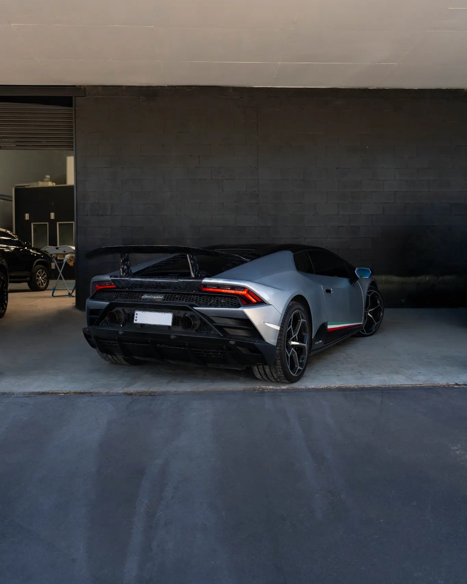 Grey Lamborghini at Diverse Autobody